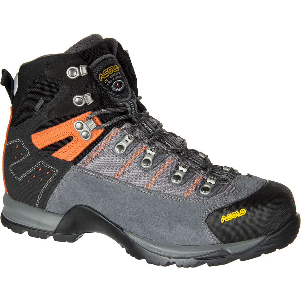 Asolo Fugitive GORE-TEX Boot - Men's Grey/Black/Mandarin, 10.5