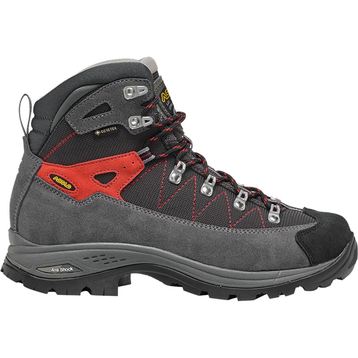 Image of Asolo Finder GV Hiking Boot - Women's Grey/Gunmetal/Poppy Red, 7.0