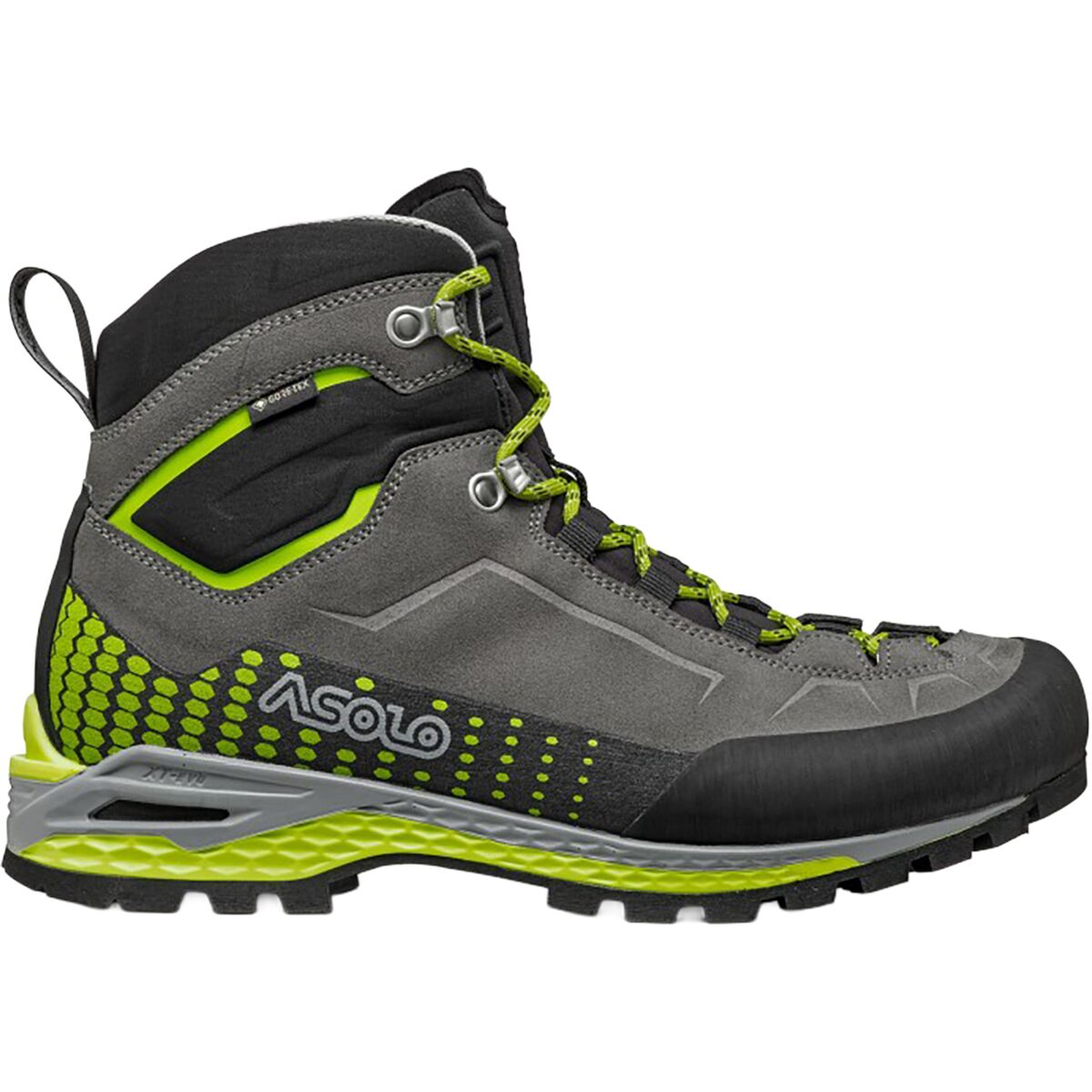 Image of Asolo Freney Evo Mid Leather Mountaineering Boot - Men's Graphite/Green Lime, 11.0