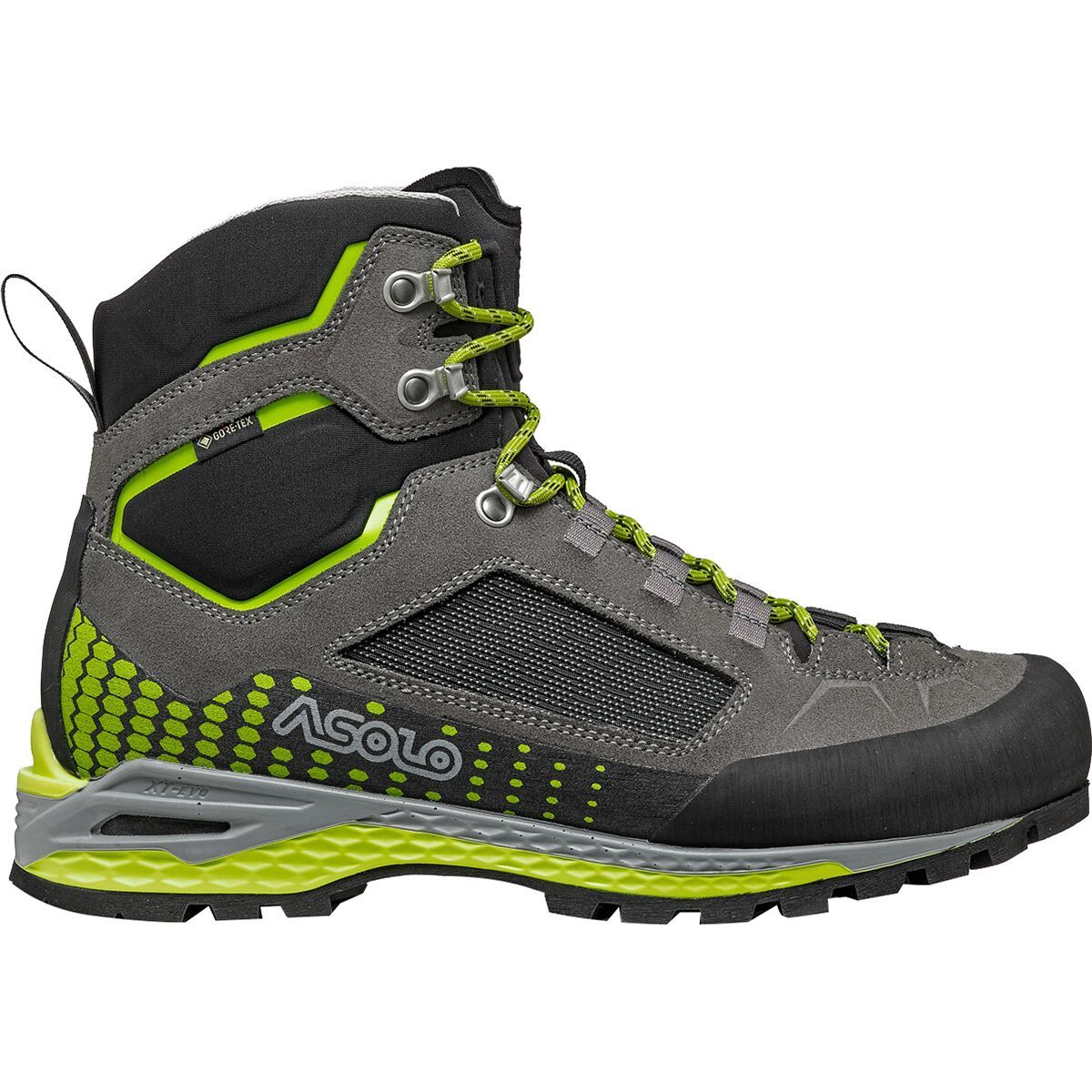 Asolo Freney Evo Mountaineering Boot - Men's Graphite/Green Lime, 11.5