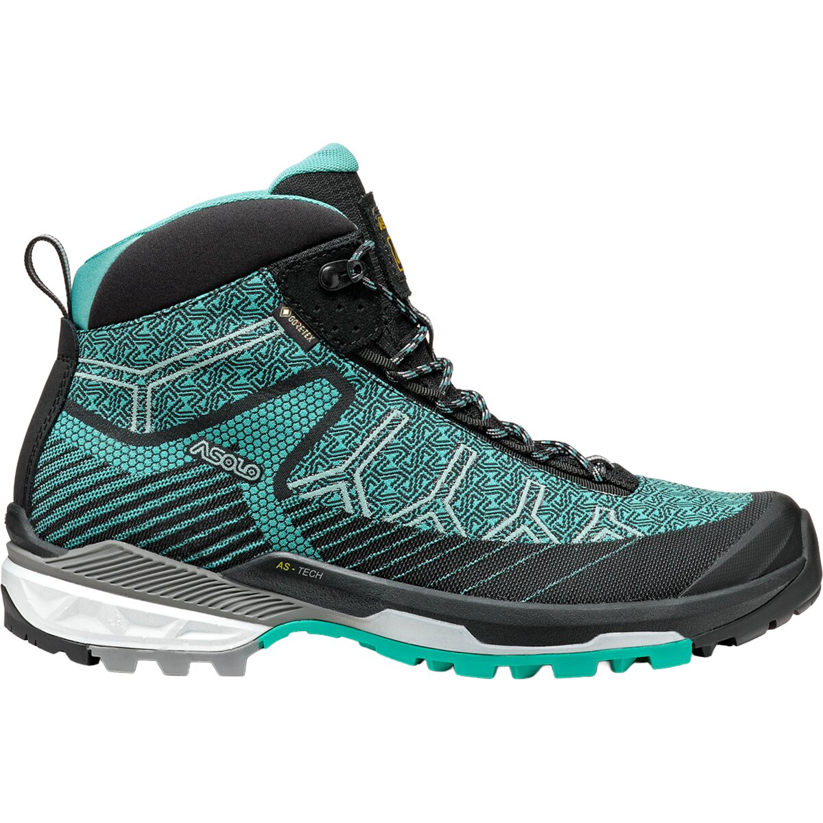Image of Asolo Falcon Evo Jaquard GV Hiking Boot - Women's Black/Aqua Green, 8.0