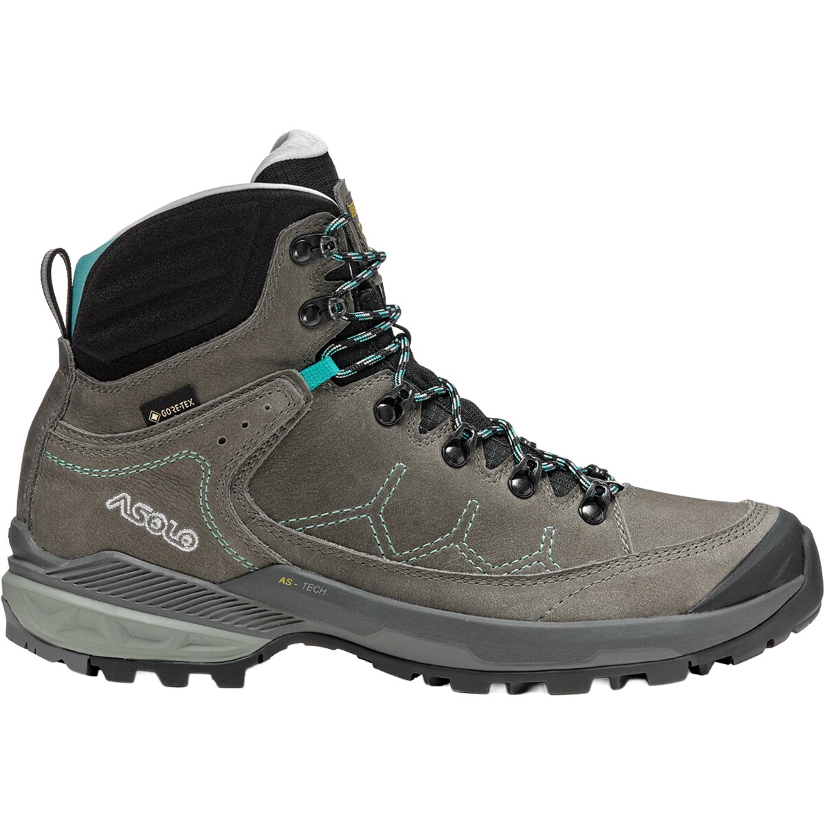 Image of Asolo Falcon Evo NBK GV Hiking Boot - Women's Graphite/Aqua Green, 9.0