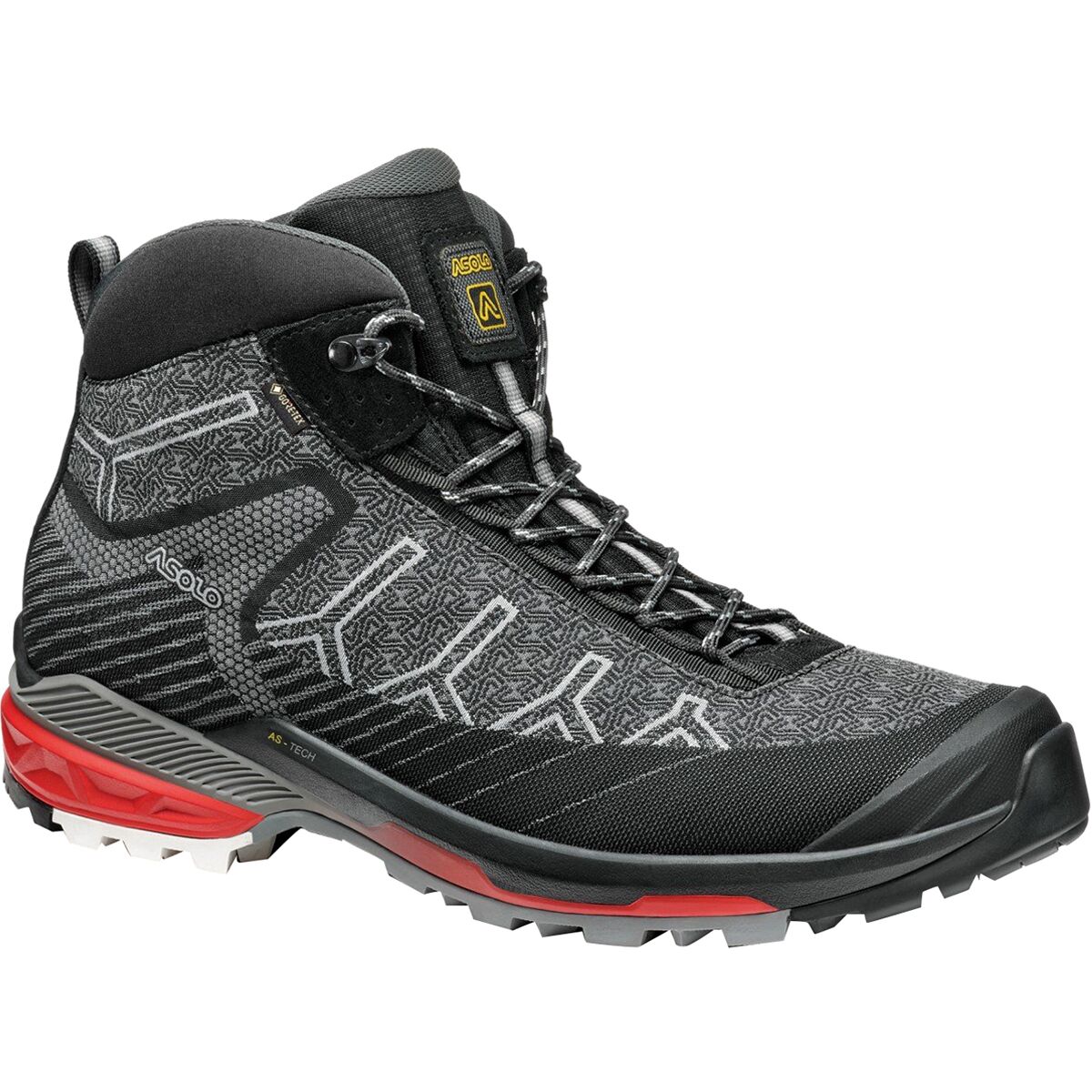 Image of Asolo Falcon Evo Jaquard GV Hiking Boot - Men's Black/Red, 12.0