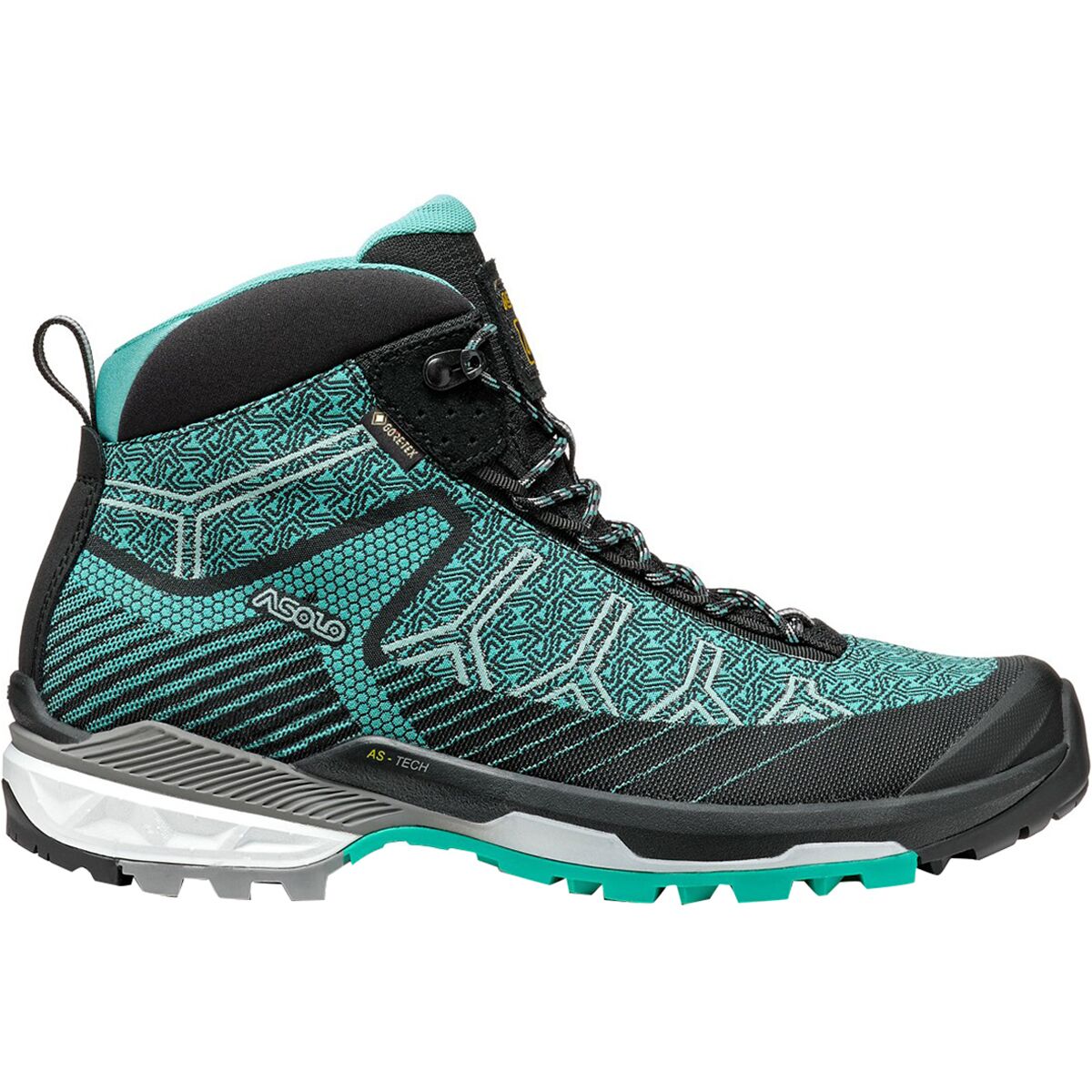 Image of Asolo Falcon Evo Jaquard GV Hiking Boot - Women's Black/Aqua Green, 7.0