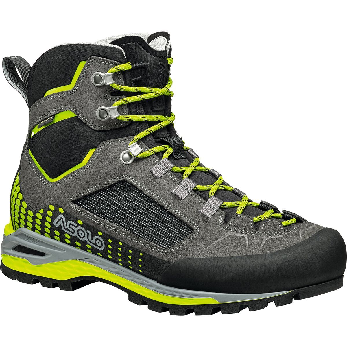 Image of Asolo Freney Evo Mountaineering Boot - Men's Graphite/Green Lime, 9.5