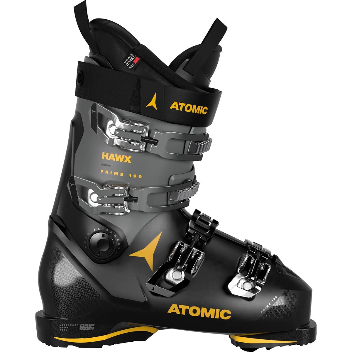 Atomic Hawx Prime 100 Ski Boot Black/Grey/Saffron, 25.0/25.5