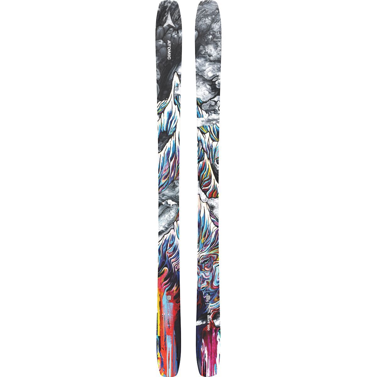 Image of Atomic Bent 100 Ski - 2025 Black/Multicolor, 172cm