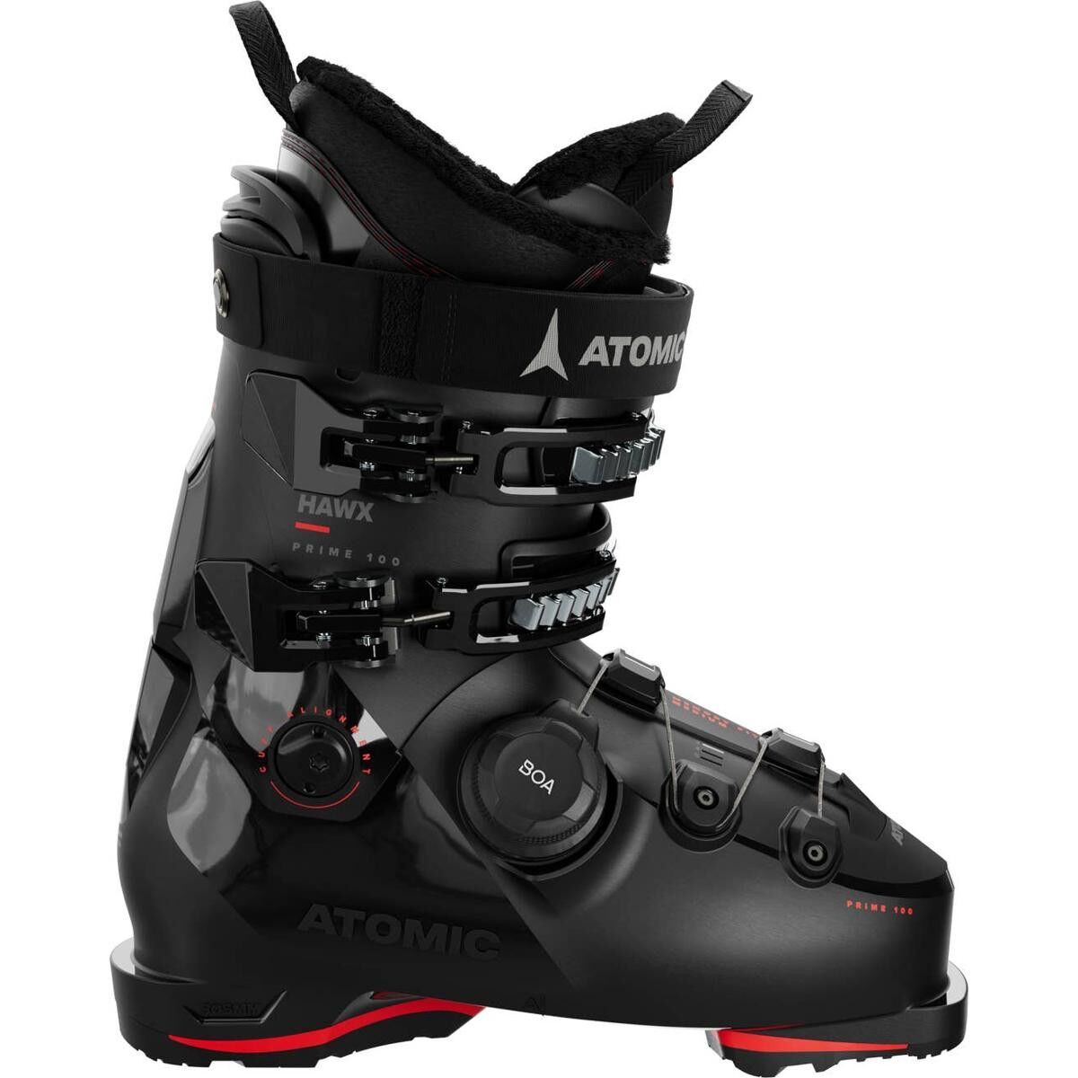 Image of Atomic Hawx Prime 100 Boa GW Ski Boot - 2025 Black/Red, 28.0/28.5