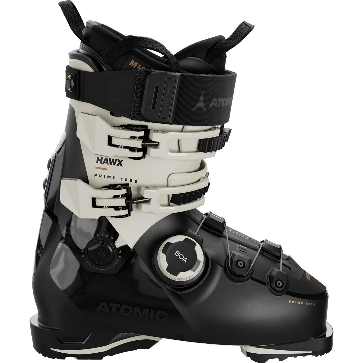 Image of Atomic Hawx Prime 105 S Boa Ski Boot - 2026 - Women's Black/Stone/Gold, 24.0/24.5