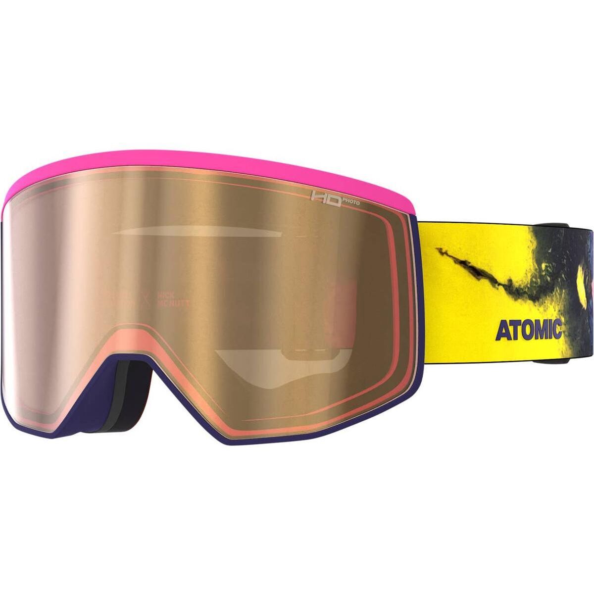 Image of Atomic Four Pro L Signature Goggles - Nick McNutt Pink Powder/Amber Gold HD Photo/Clear, One Size