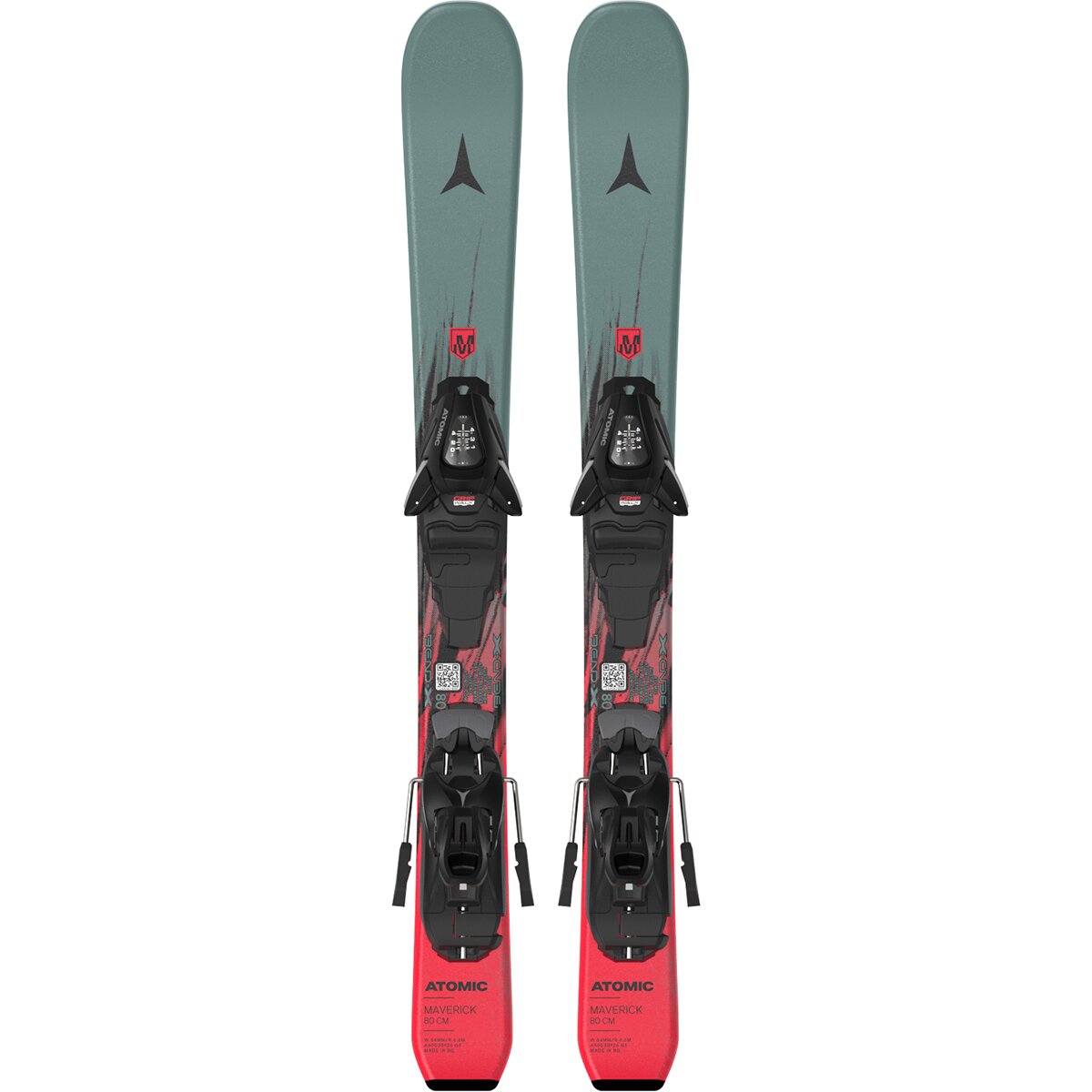 Image of Atomic Maverick J Ski w/ C5 Binding - 2027 - Kids' Glacier Blue/Fire Red, 70cm