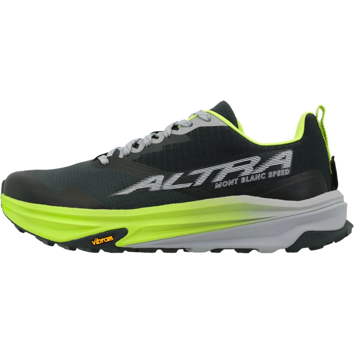 Image of Altra Mont Blanc Speed Trail Running Shoe - Men's Black/Lime, 11.5