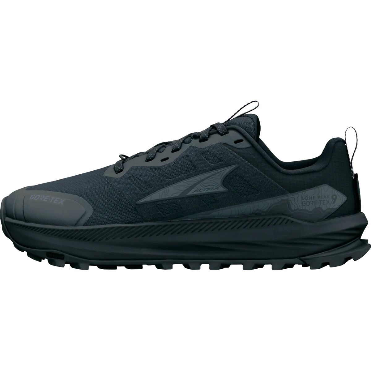 Image of Altra Lone Peak 9 GTX Trail Running Shoe - Women's Black/Black, 10.0