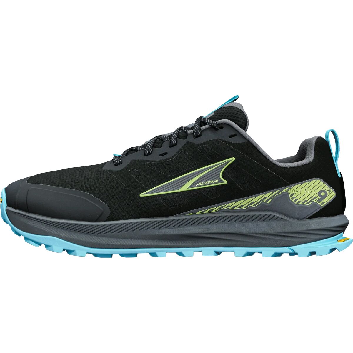 Image of Altra Lone Peak 9+ Trail Running Shoe - Men's Black/Lime, 9.0
