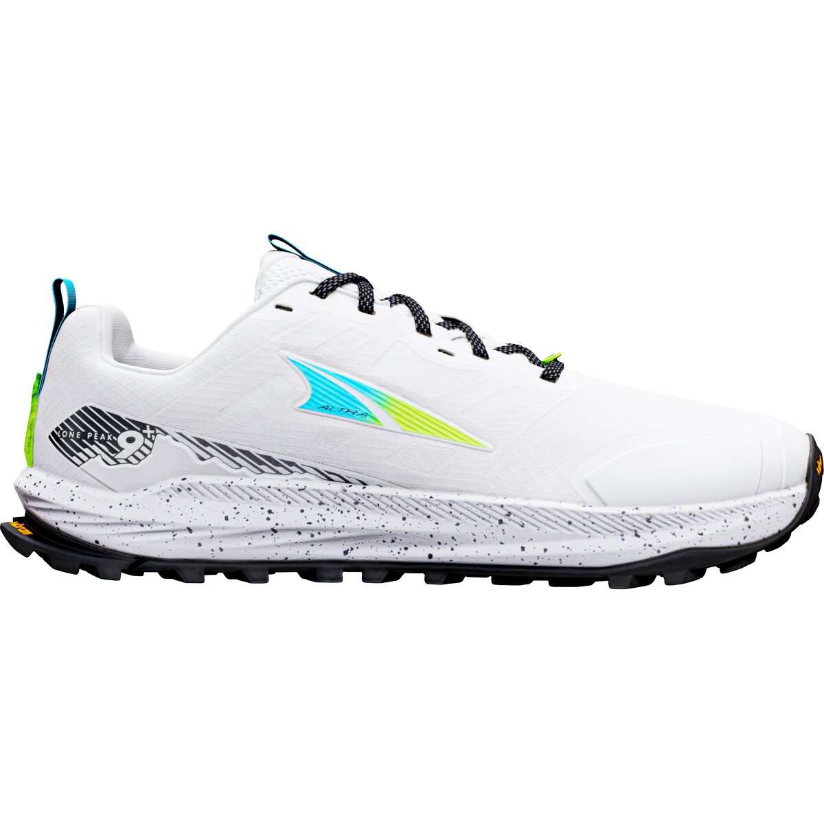 Image of Altra Lone Peak 9+ Trail Running Shoe - Men's White/Blue Fish/Sharp Green, 8.5