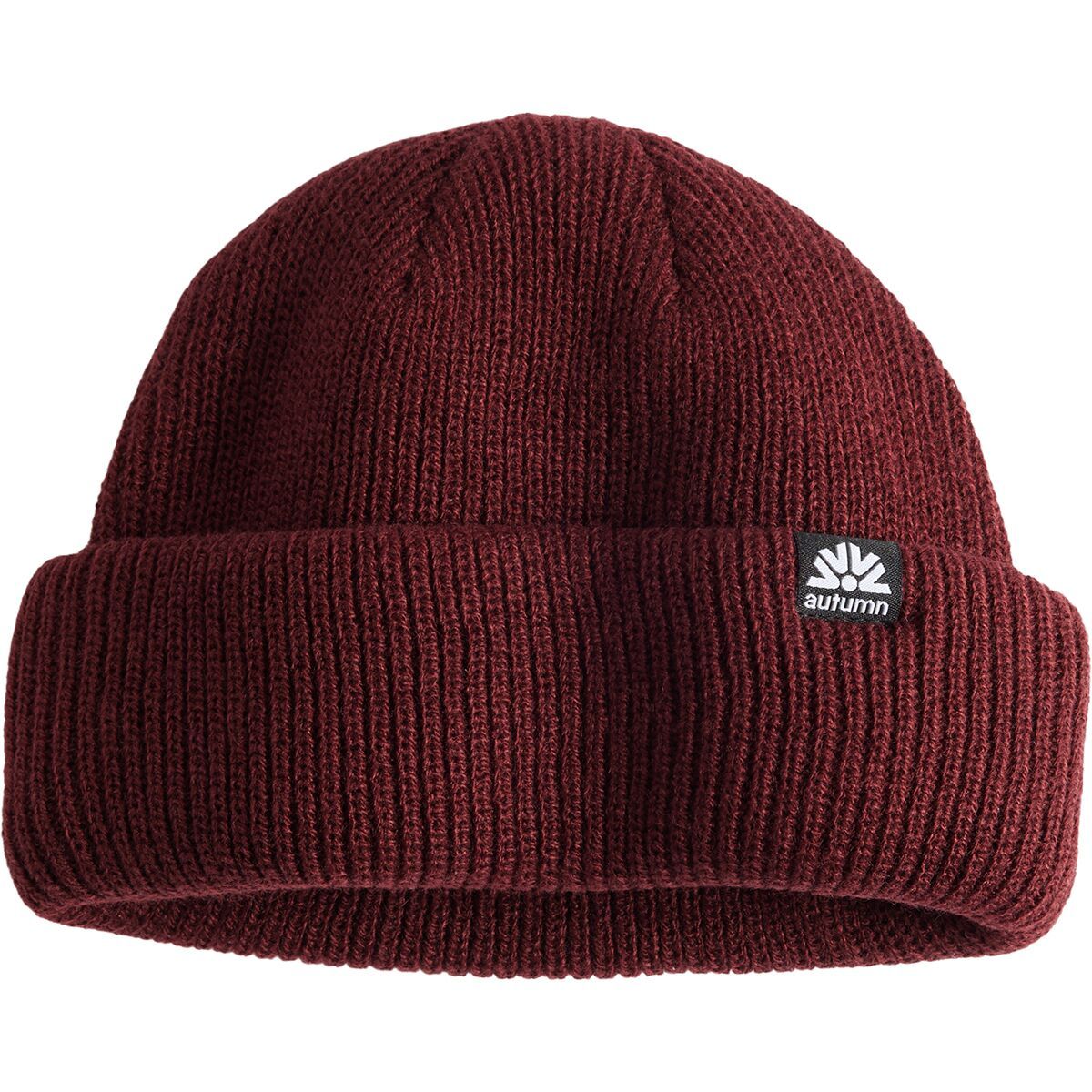 Image of Autumn Double Roll Beanie Burgundy, One Size