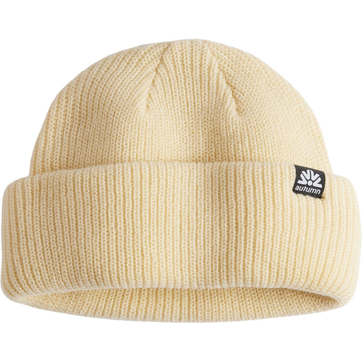 Image of Autumn Double Roll Beanie Eggshell, One Size
