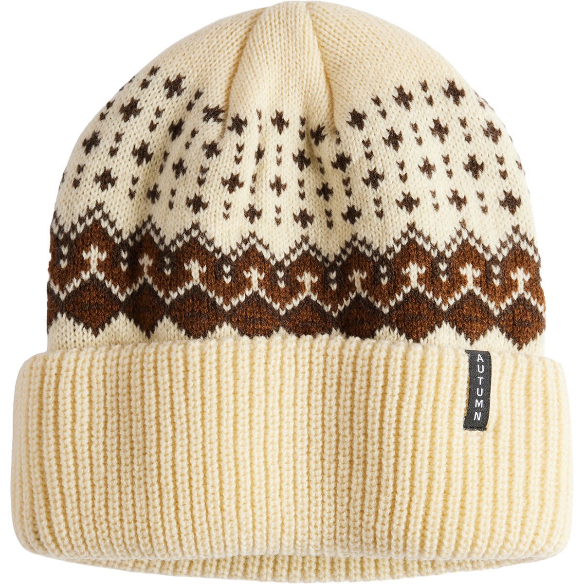 Image of Autumn Fairisle Beanie Eggshell, One Size