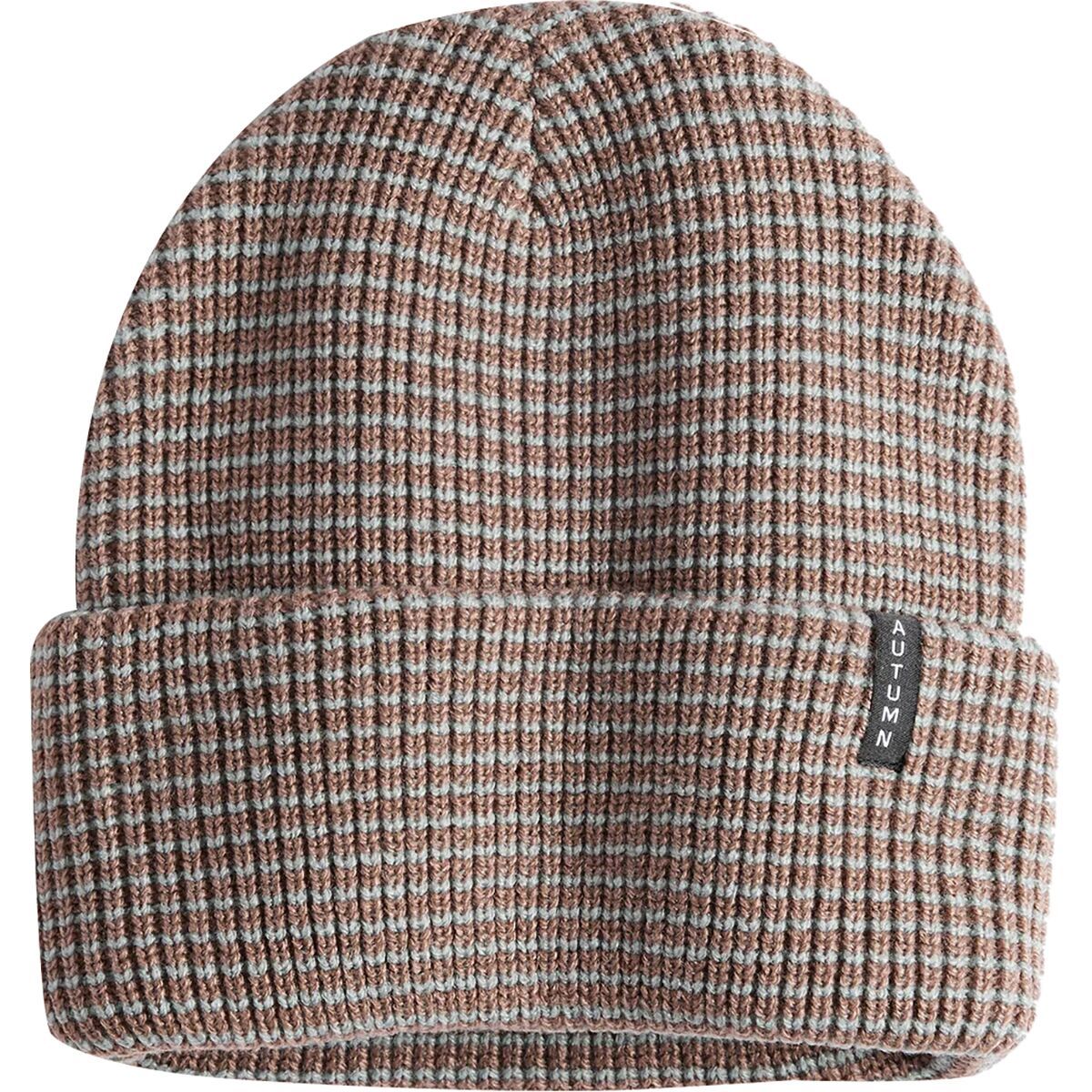 Image of Autumn Stripe Beanie Dusty Mauve, One Size