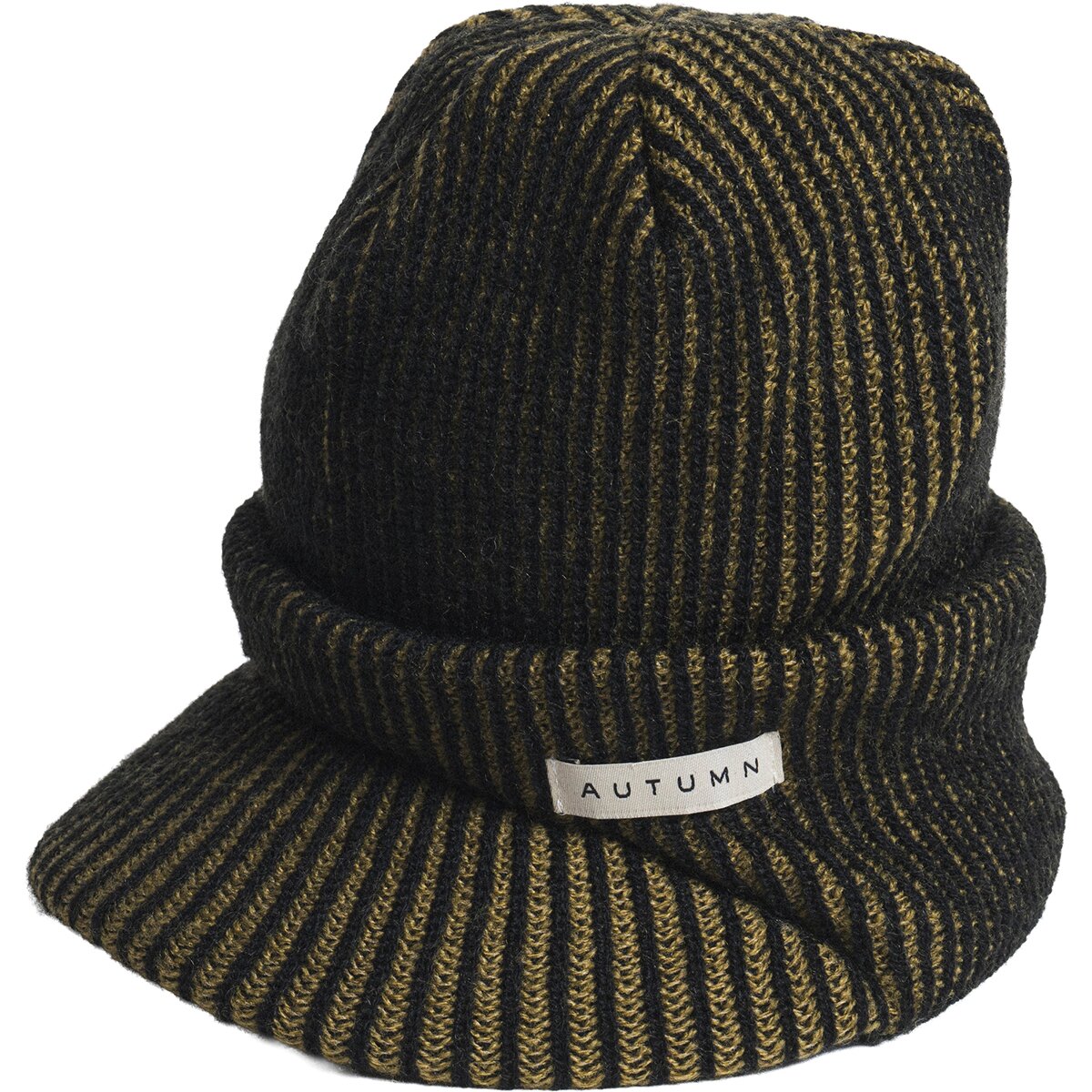 Image of Autumn Cord Visor Beanie Black, One Size