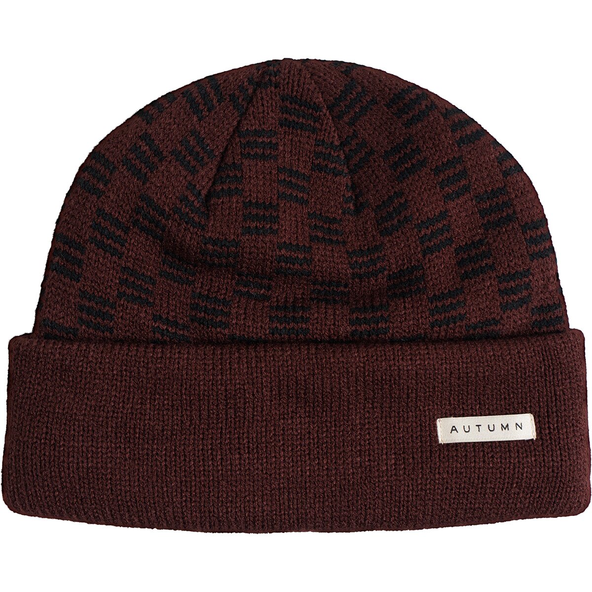 Image of Autumn Squared Fleece Lined Beanie Oxblood, One Size