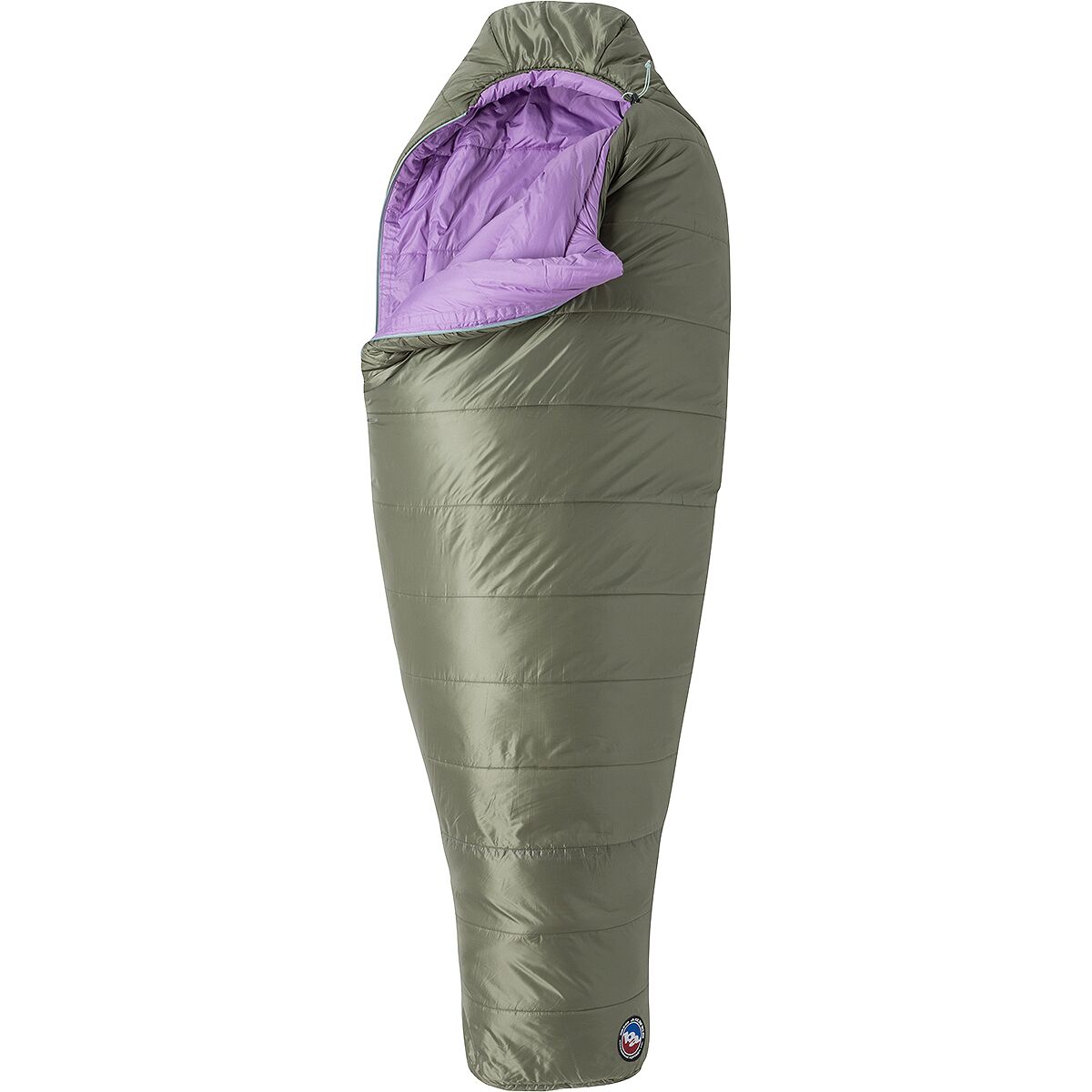 Image of Big Agnes Anthracite 20 FireLine Pro Recycled Sleeping Bag - Women's Lichen Green/African Violet, Reg/Right Zip