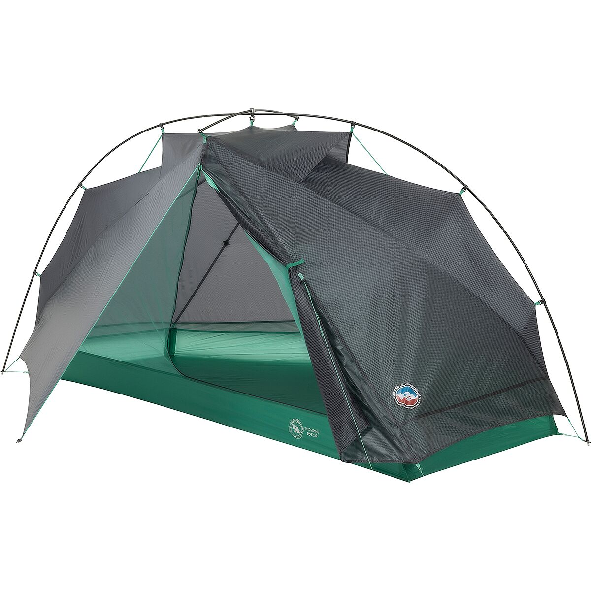 Image of Big Agnes Pitchpine VST Tent: 1.5-Person 3-Season Asphalt/Mint Leaf, 1.5P