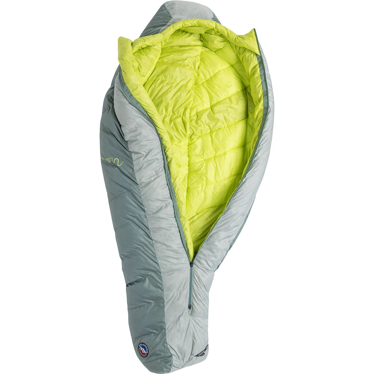 Image of Big Agnes Sidewinder SL Sleeping Bag: 20F Down Chinois Green/Mercury/Evening Primrose, long