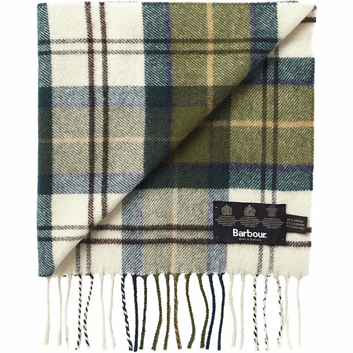 barbour tartan merino cashmere wool scarf