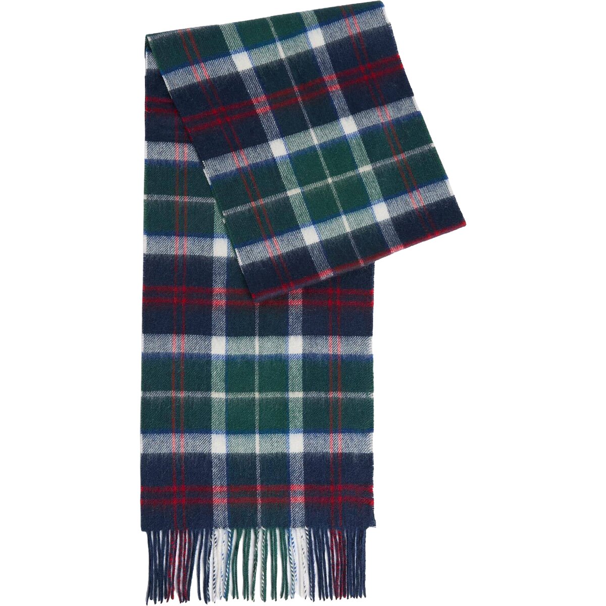 Image of Barbour Merino Cashmere Tartan Scarf Evergreen Tartan, One Size