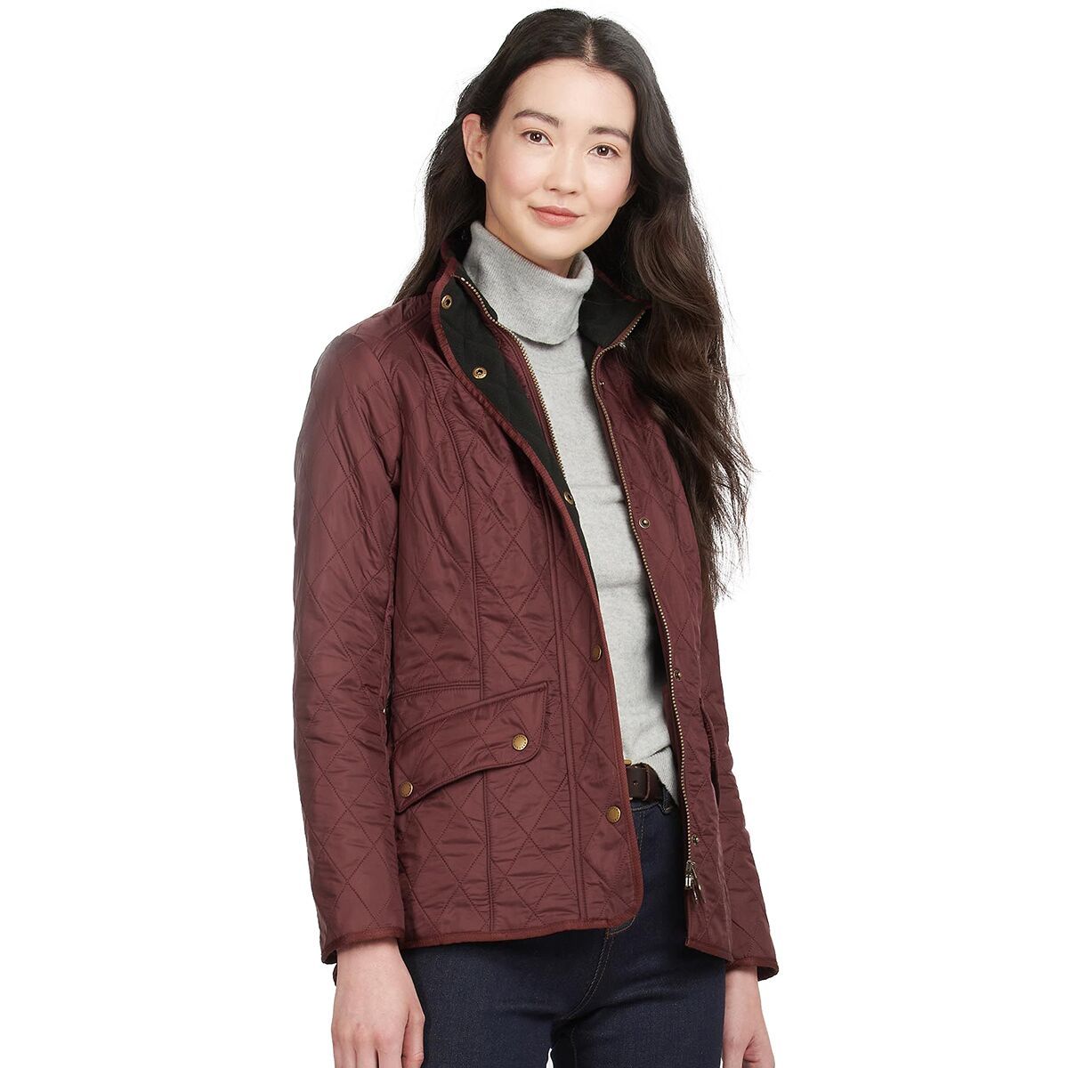 Barbour Cavalry Polarquilt Jacket - Women's Dark Plum/Black, US 6/UK 10