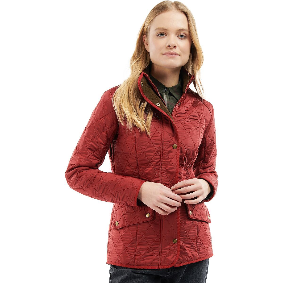 Barbour Cavalry Polarquilt Jacket - Women's Dark Red/Brown, US 10/UK 14