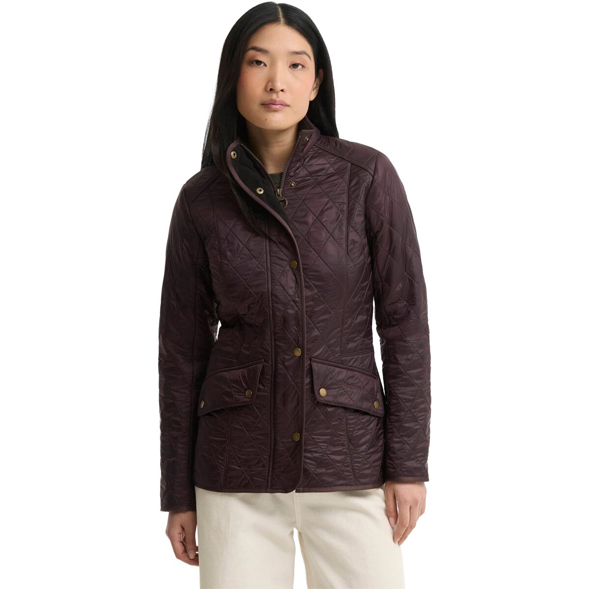 Image of Barbour Cavalry Polarquilt Jacket - Women's Fig/Black, US 2/UK 6