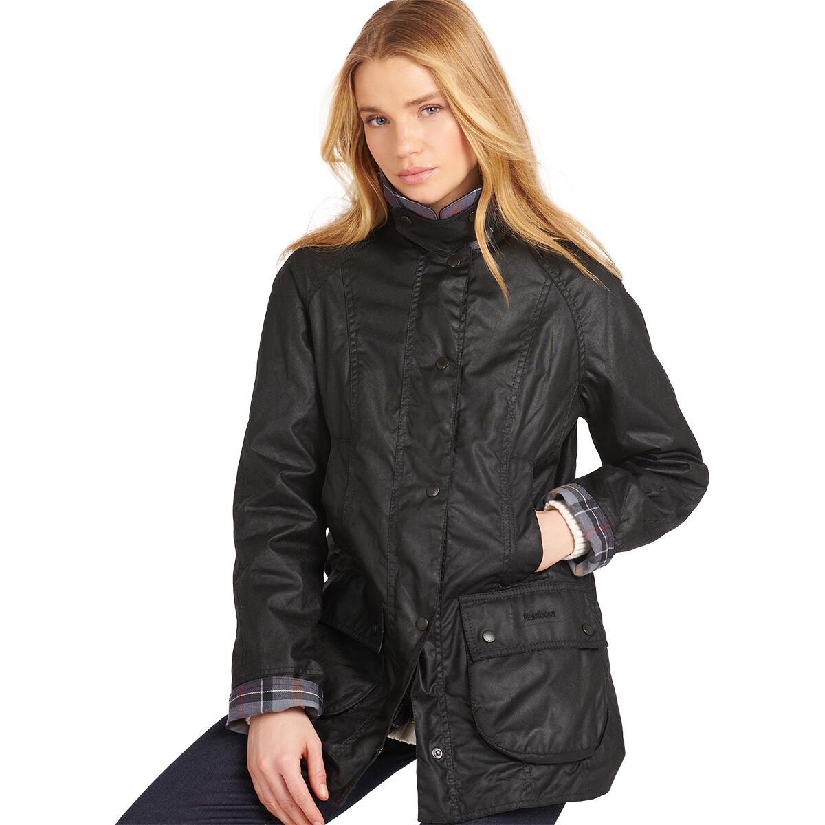 Image of Barbour Beadnell Wax Jacket - Women's Black, US 4/UK 8