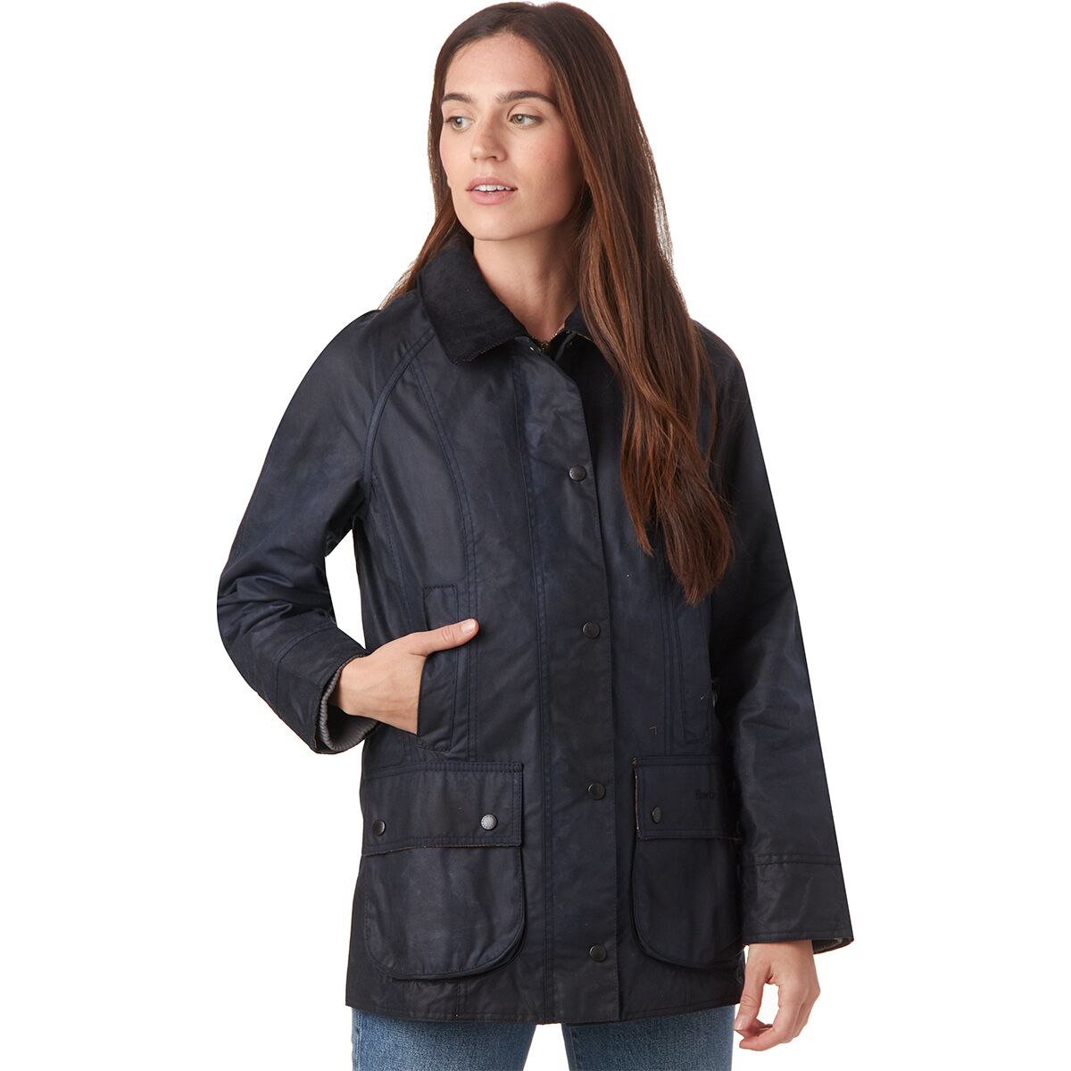 Image of Barbour Beadnell Wax Jacket - Women's Navy, US 12/UK 16