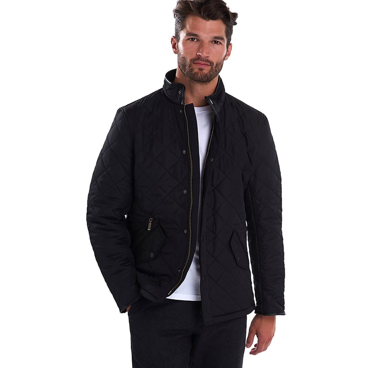 Image of Barbour Powell Quilted Jacket - Men's Black, XL
