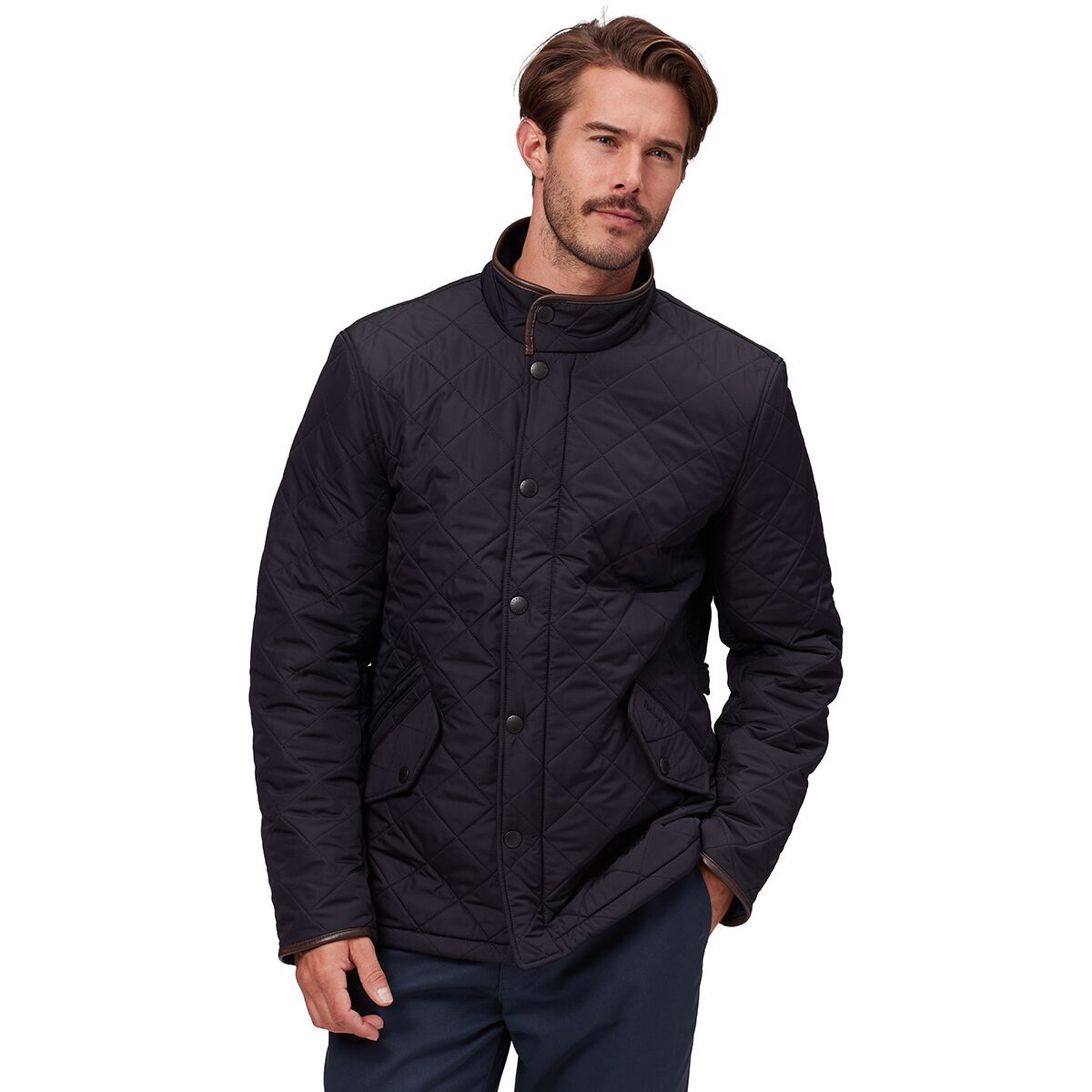 Image of Barbour Powell Quilted Jacket - Men's Navy, M