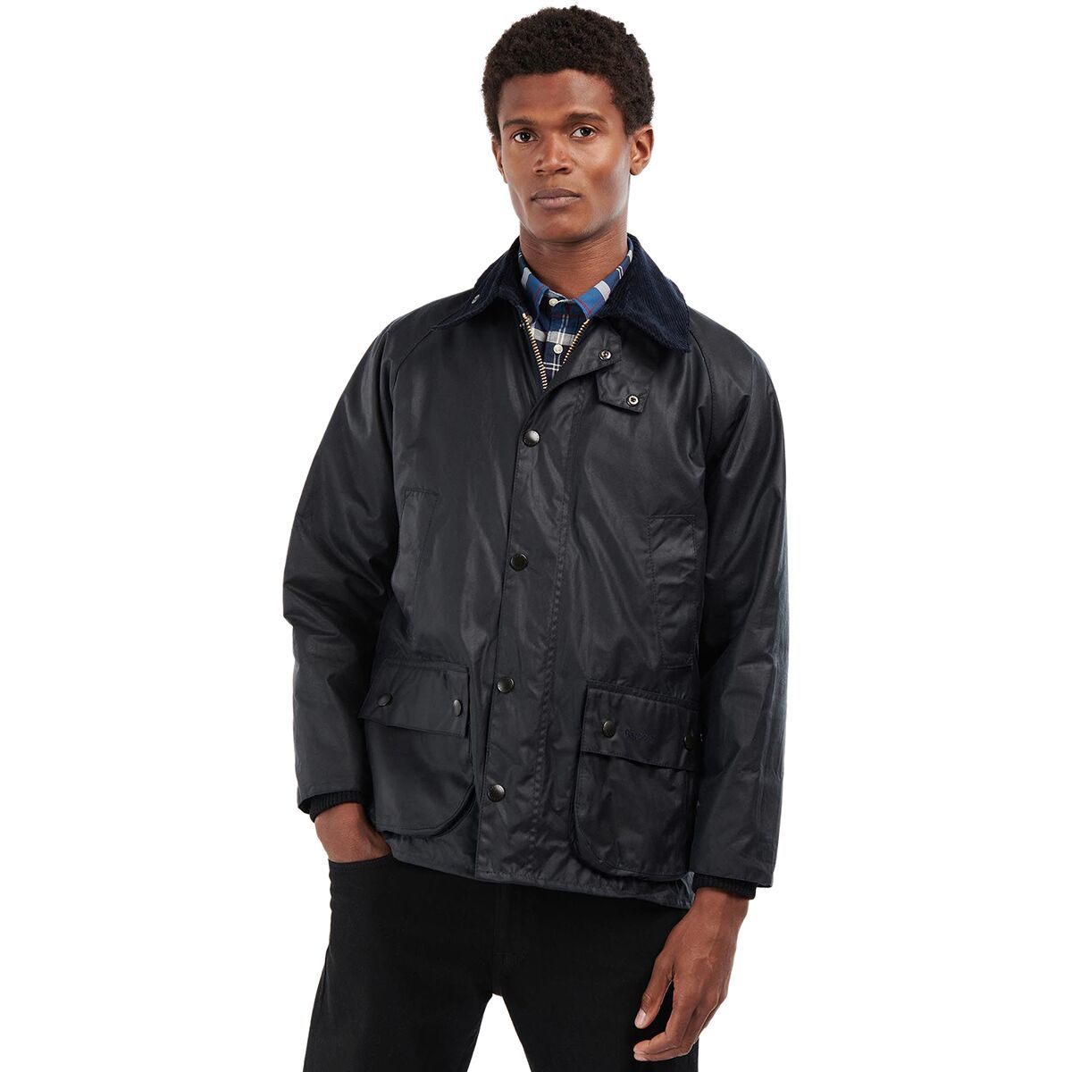 Image of Barbour Bedale Wax Jacket - Men's Navy, 34