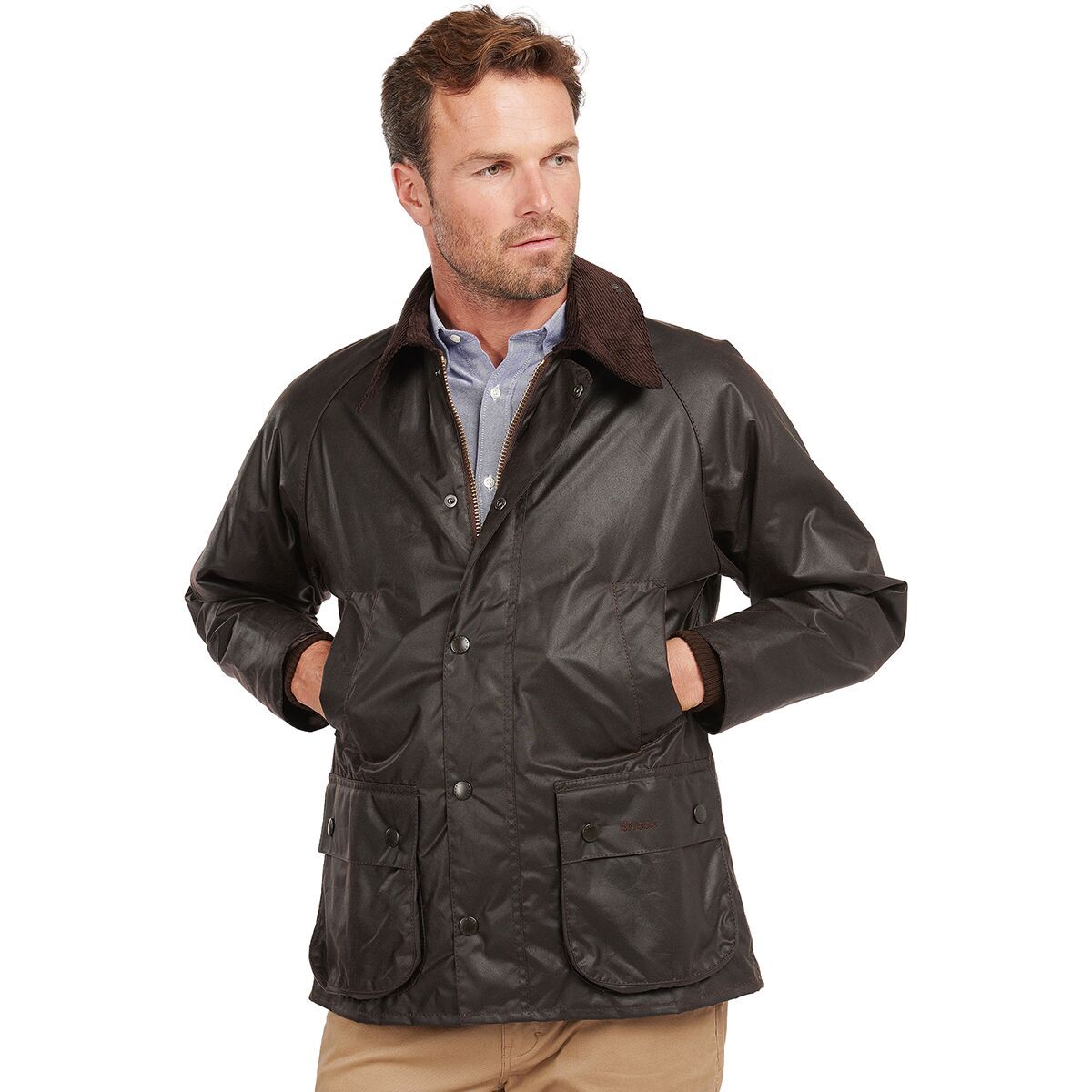Image of Barbour Bedale Wax Jacket - Men's Rustic, 42
