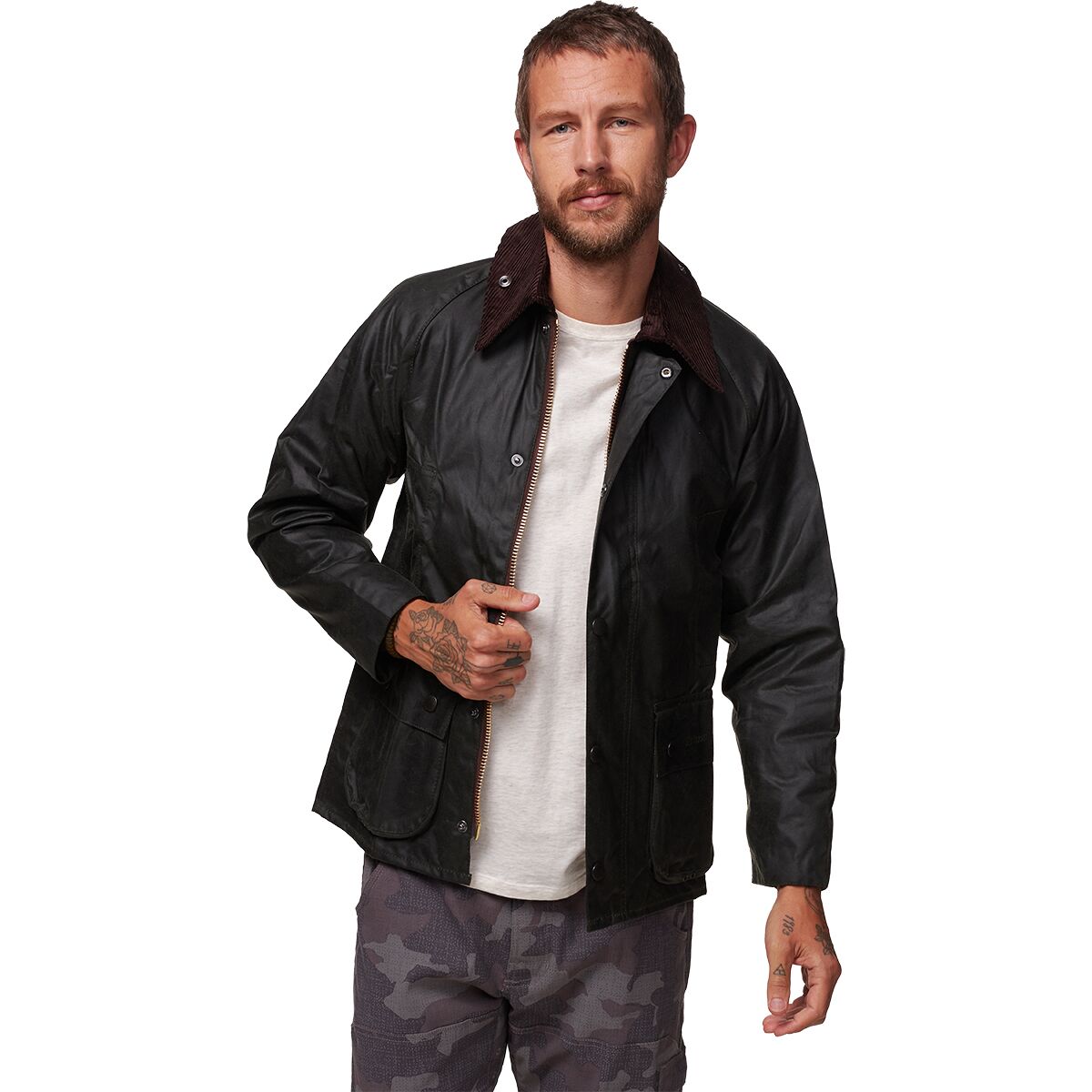 Image of Barbour Bedale Wax Jacket - Men's Sage, 44