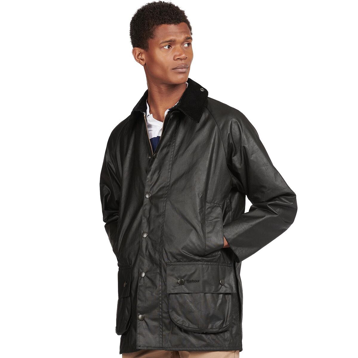 Image of Barbour Beaufort Wax Jacket - Men's Black, 46