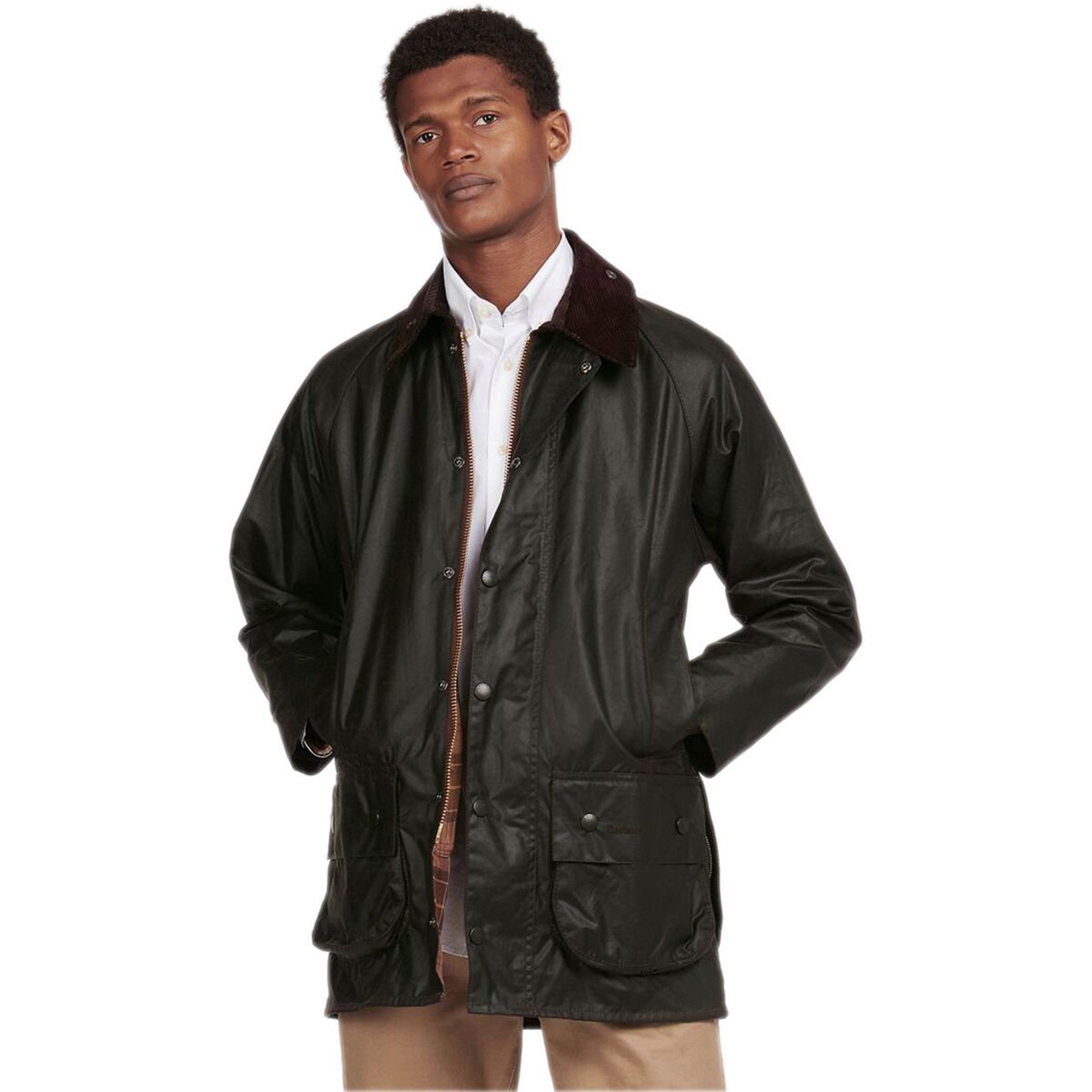 Image of Barbour Beaufort Wax Jacket - Men's Sage, 44