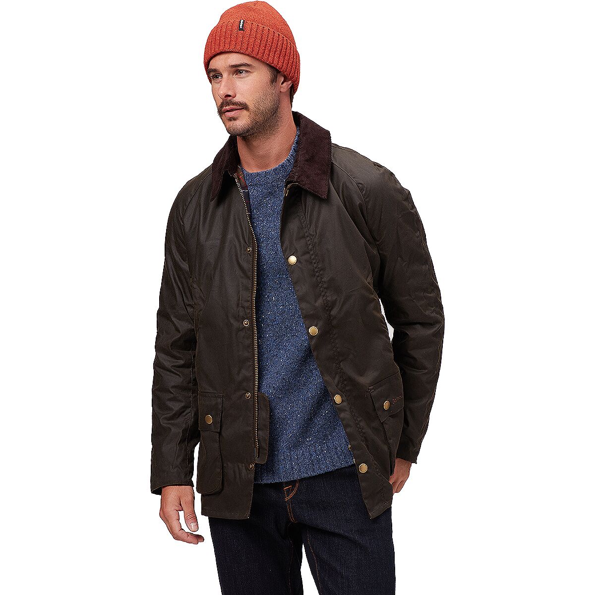 Image of Barbour Ashby Wax Jacket - Men's Olive, S