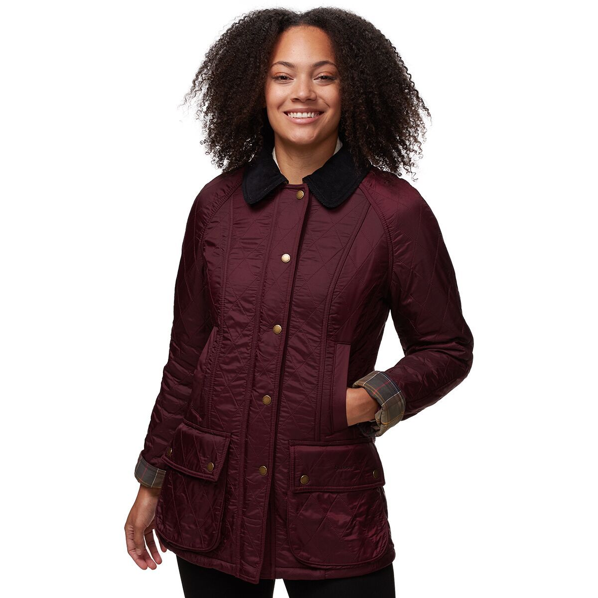 Barbour Beadnell Polarquilt Jacket - Women's Aubergine/Black, US 2/UK 6