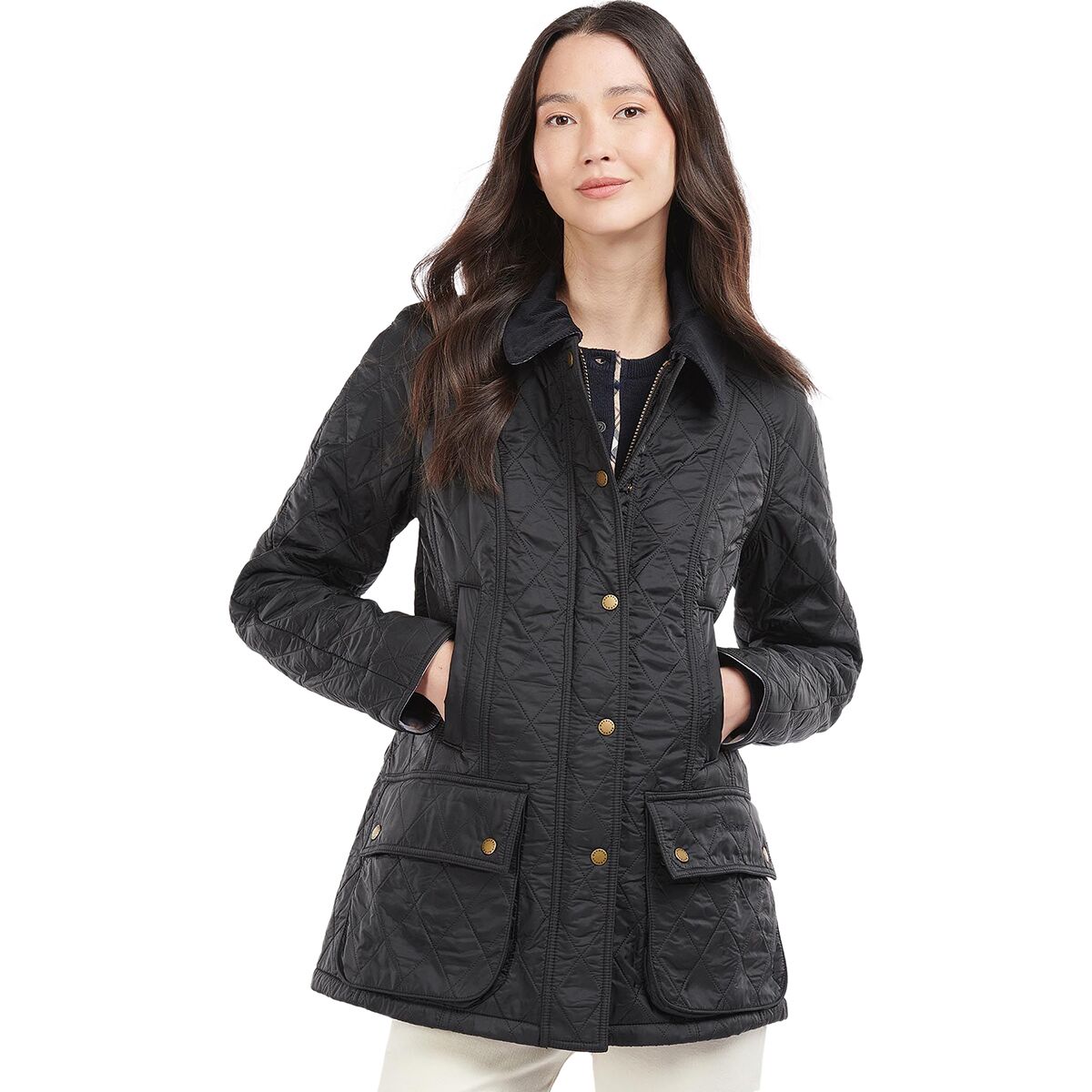 Image of Barbour Beadnell Polarquilt Jacket - Women's Black/Black, US 12/UK 16
