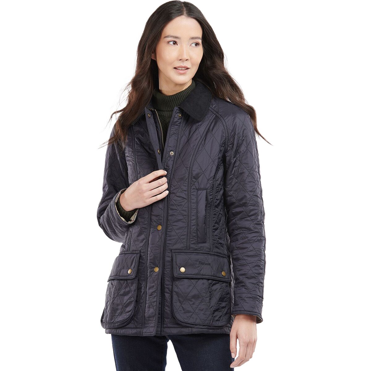 Image of Barbour Beadnell Polarquilt Jacket - Women's Navy/Navy, US 10/UK 14