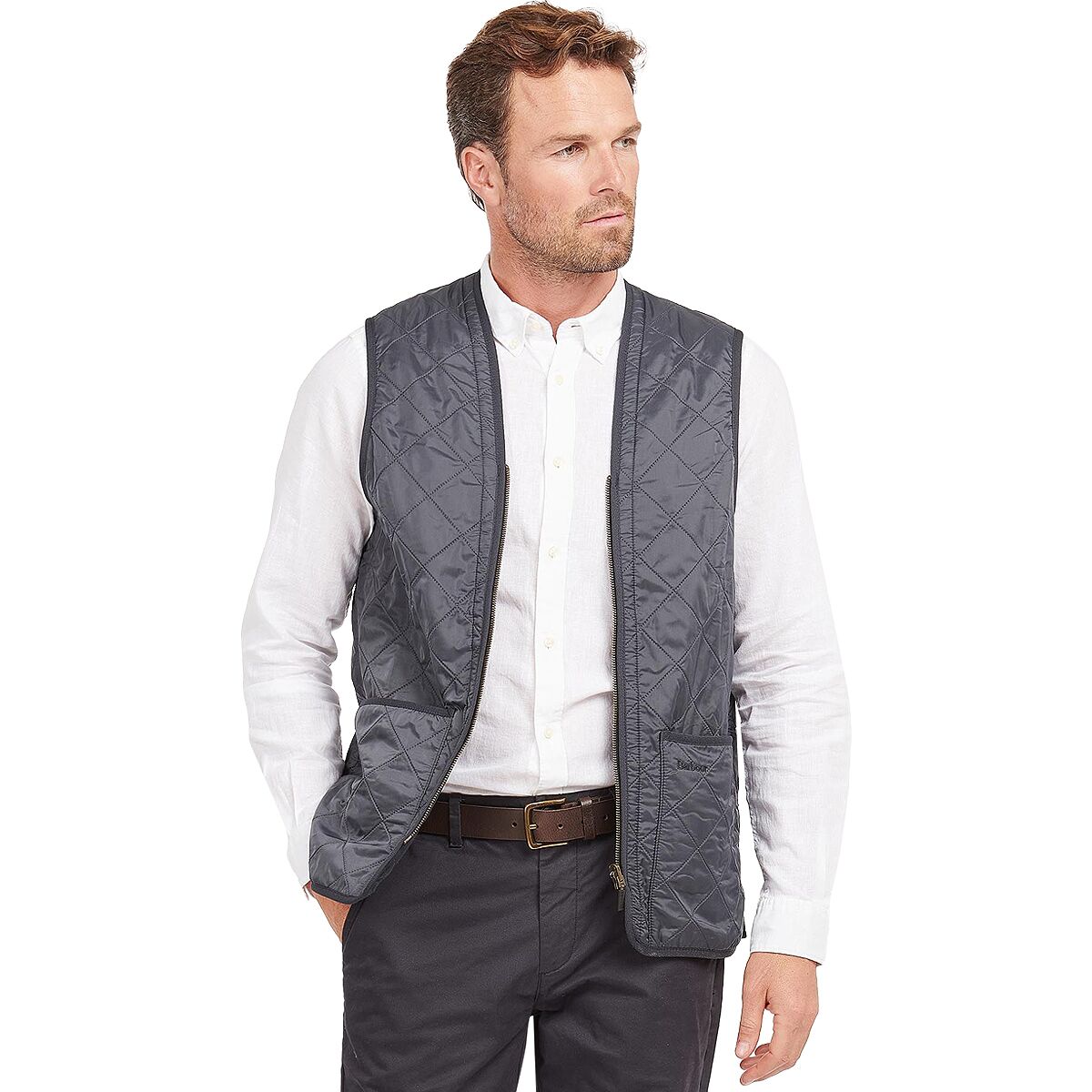 Image of Barbour Polarquilt Waistcoat Zip-In Liner Vest - Men's Navy, XL
