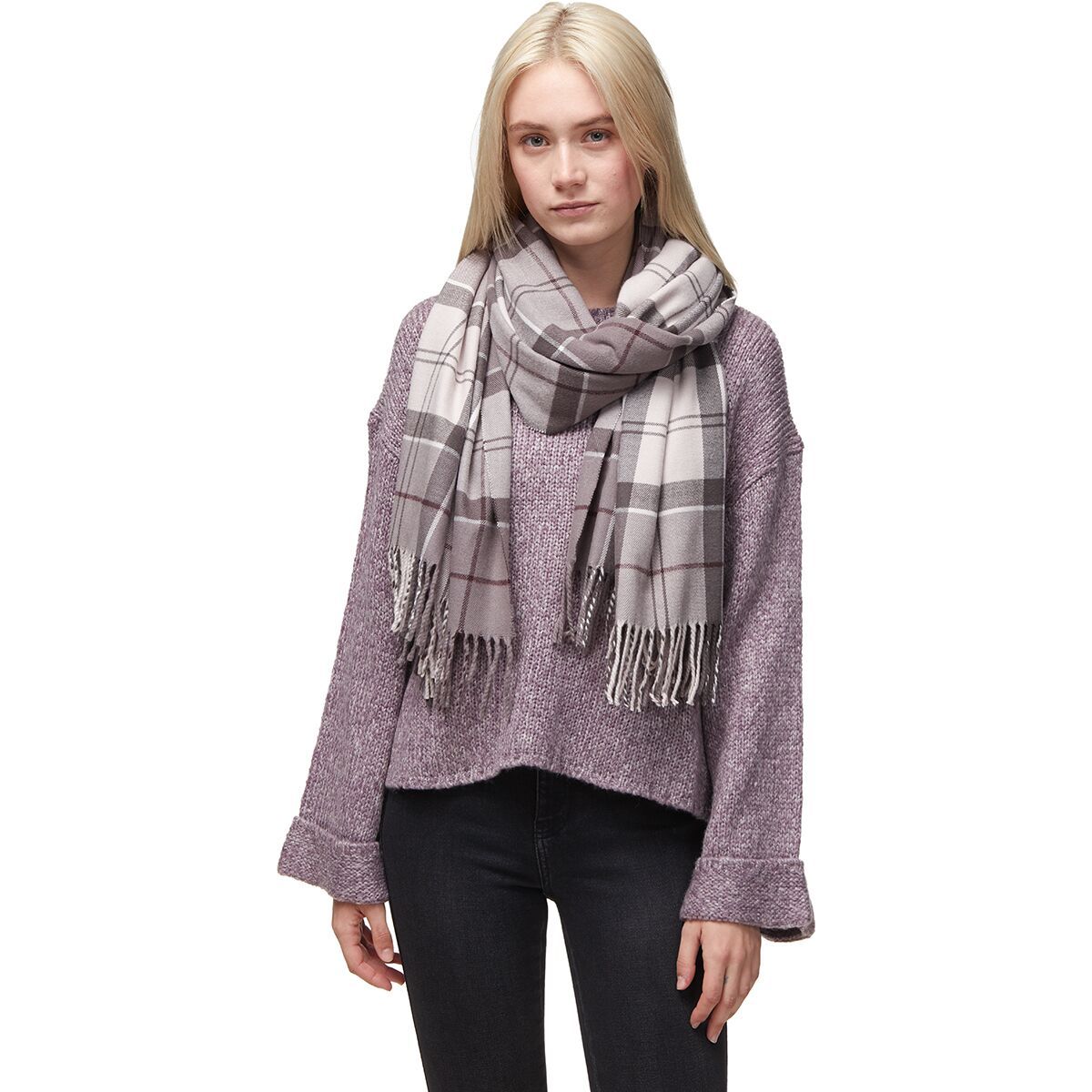Barbour Hailes Tartan Wrap - Women's Grey/Juniper Tartan, One Size