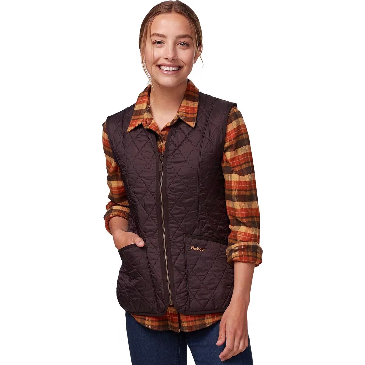 Image of Barbour Fleece Betty Liner Vest - Women's Brown, US 12/UK 16