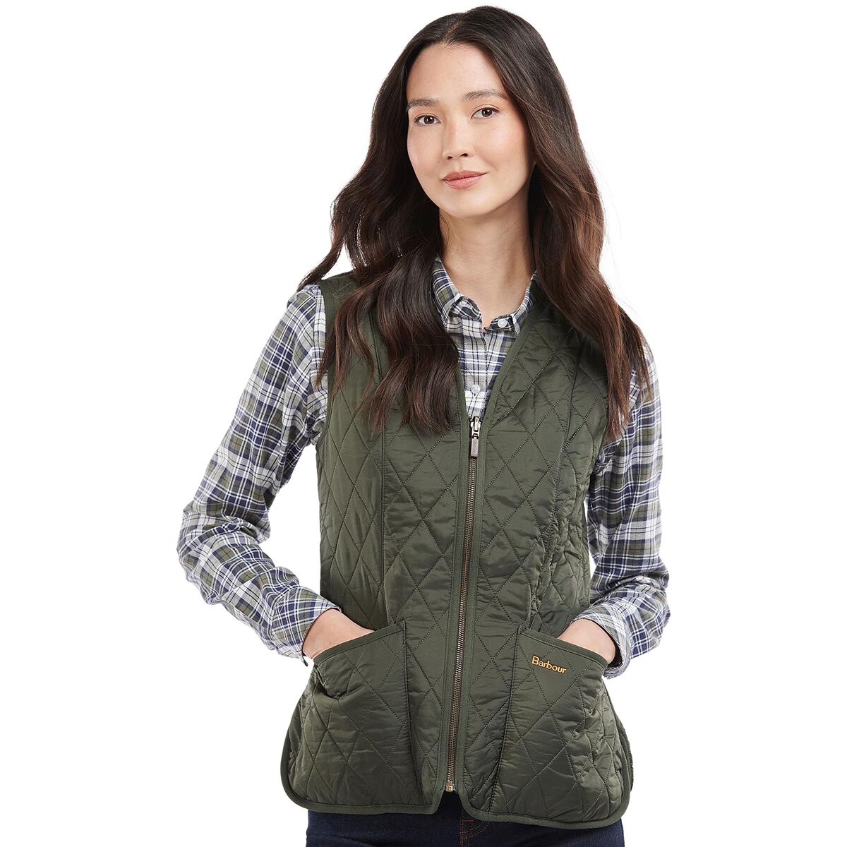 Image of Barbour Fleece Betty Liner Vest - Women's Dark Olive, US 8/UK 12